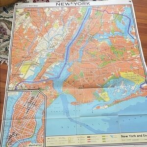 Mid-century wall map of “New York and Environs”.